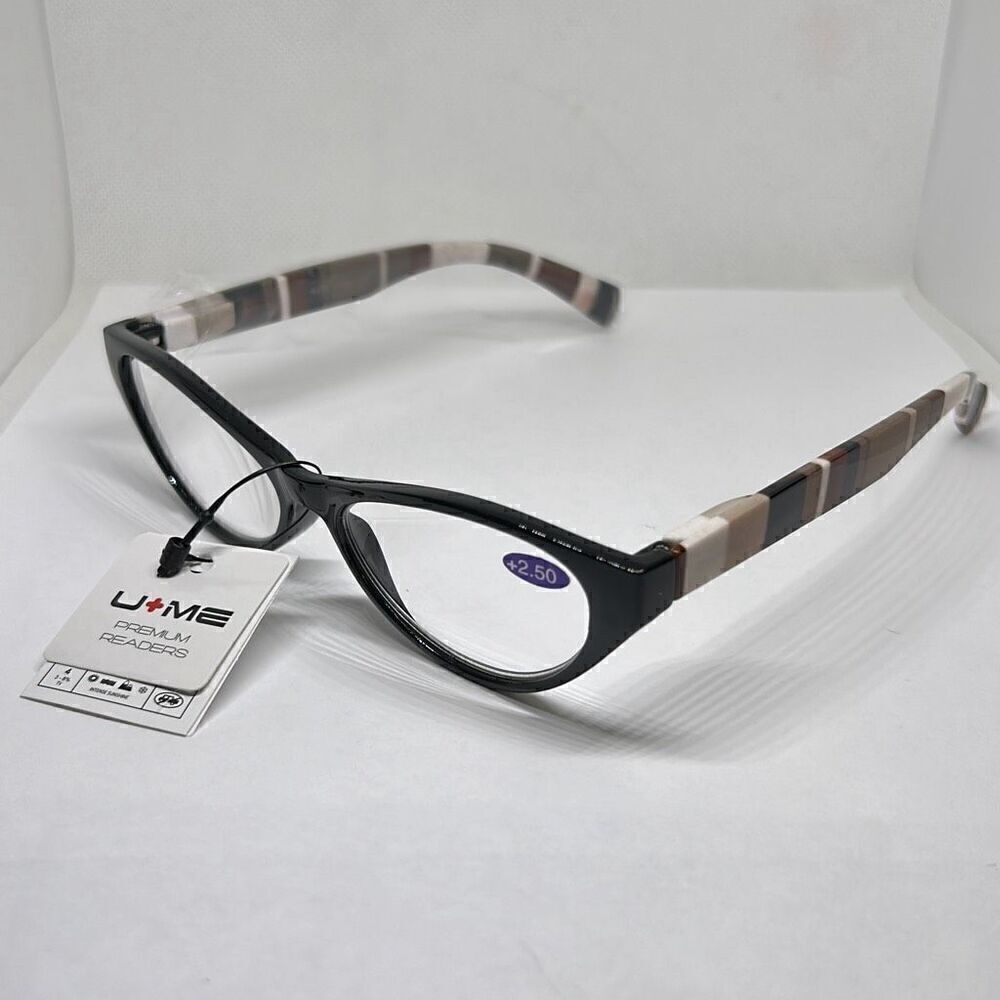 Plaid Cat Eye Women’s Reading Glasses +3.00